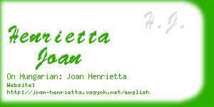 henrietta joan business card